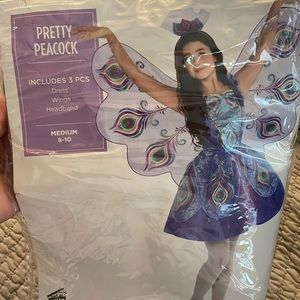 WORN ONCE! BEAUTIFUL! Girls peacock costume size M8-10